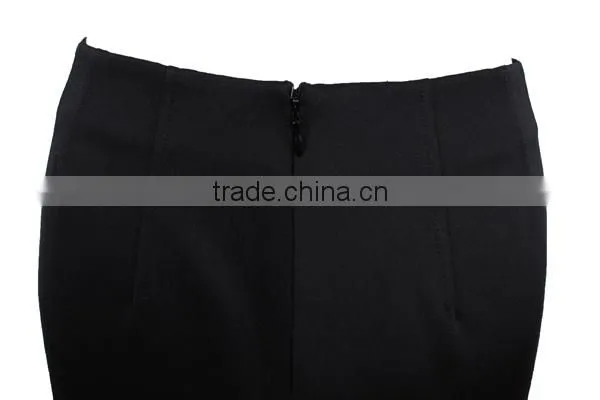 Polyester chiffon and black satin combination slim 2015 high quality ladies short skirt