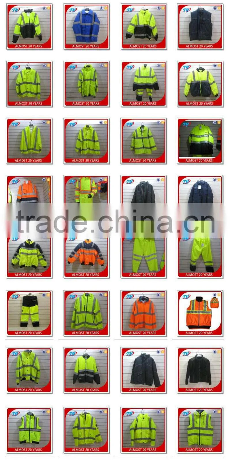 high visibility safety waterproof windproof and safety garment parka
