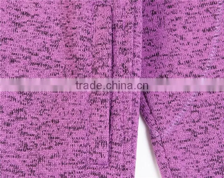100%polyester High Quality hoodies knitted sweater fleece women hooded jacket