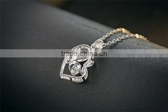 Sterling Silver Forever Lover Heart Pendant Necklace For Women