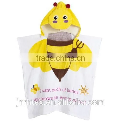 Wholesale cotton cartoon printing kids hooded towels