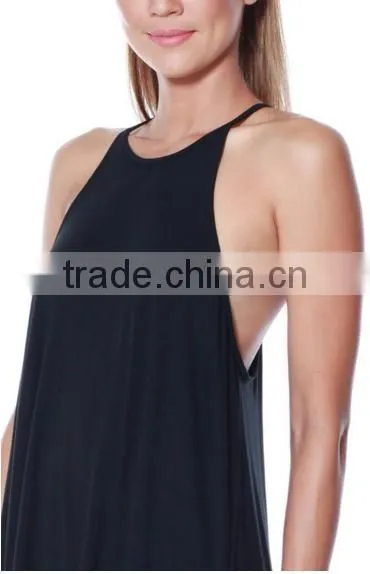 Plus Size Women Clothing Knit Halter Neck Spaghetti Swing Dress For Ladies
