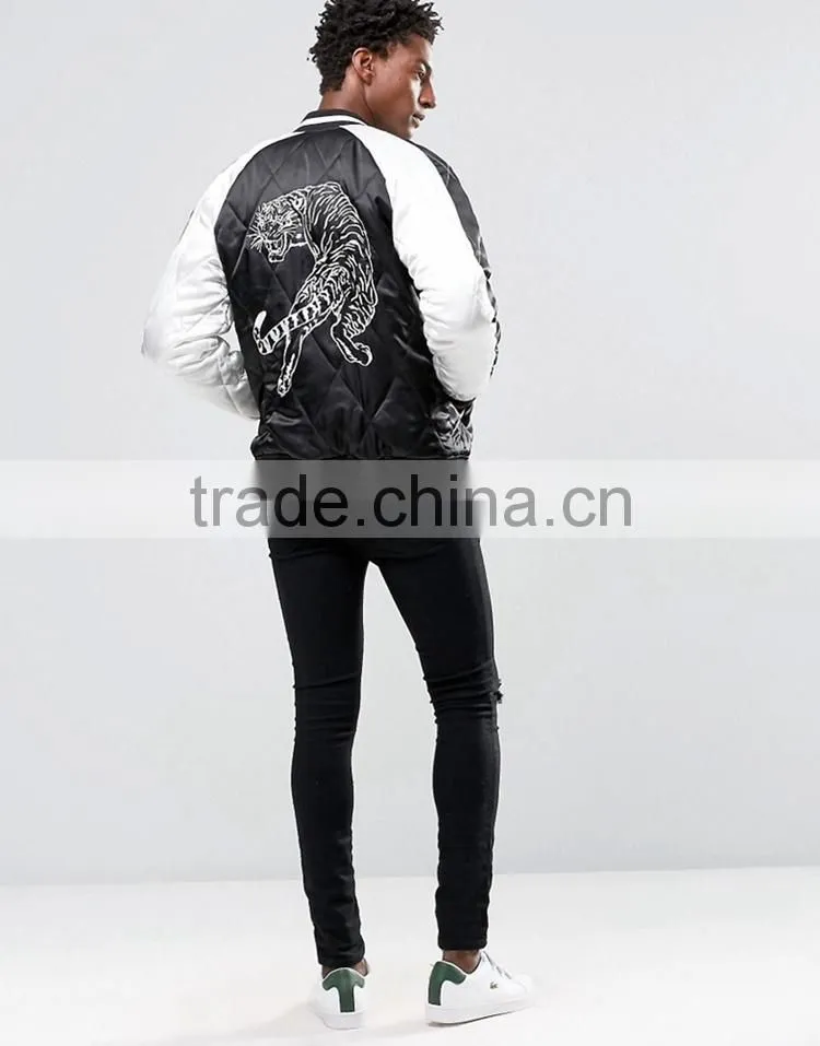 2017 factory directly sale customized brand colors sizes material print lion baseball collar winter man men jacket