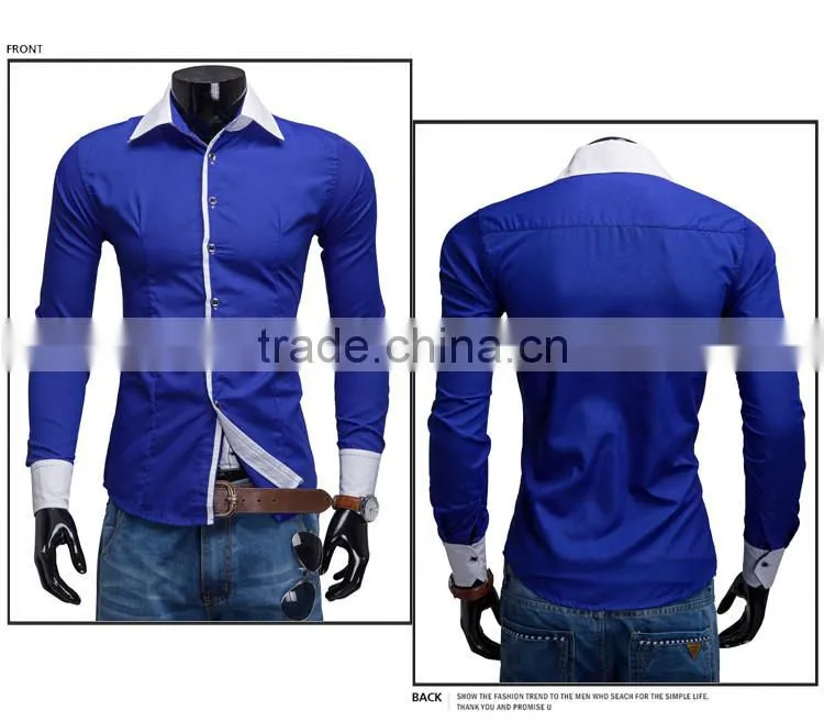 beautiful bright color slim fit men dress blank shirt for men