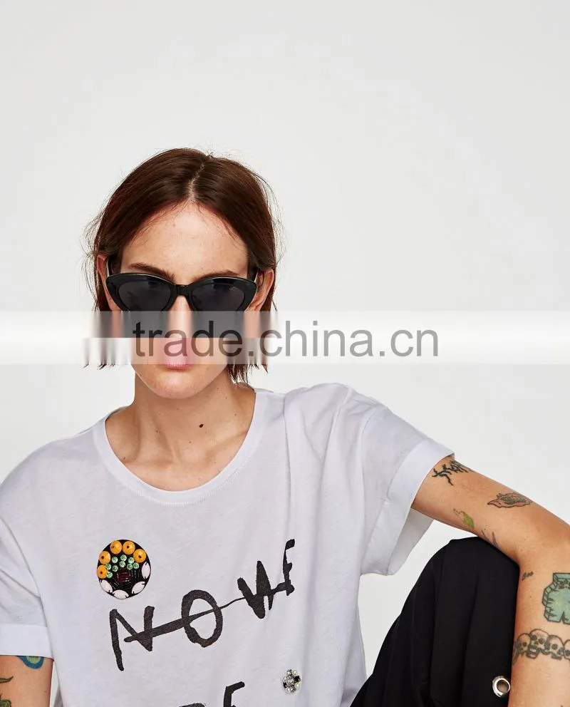 Guangzhou Shandao Factory OEM Customized 160g 100% Cotton Logo Printed Short Sleeve O-Neck Ladies New Design T Shirt