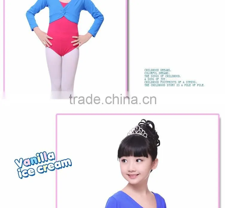Colorful Ballet Leotards Coat High Waist Dance Wear Girls Long Sleeve Gymnastics Leotards Overalls