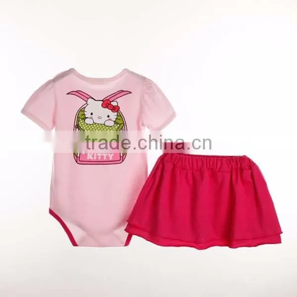 2016 summer 2pcs navy style miniskirt jumpsuit baby girl romper