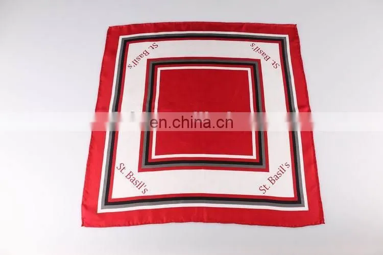 custom logo silk scarf