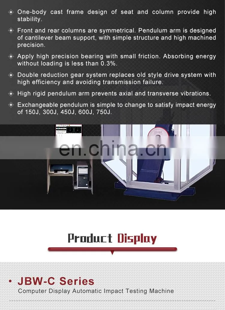Computer Control Semi-automatic Charpy Impact Testing Machine with Low Temperature Device