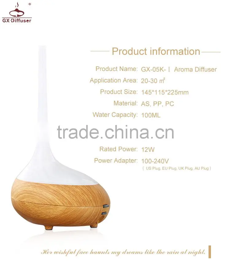 GX DIFFUSER GX-05K-1wholesale mini electric ultrasonic spa mist essential oil aromatherapy diffuser