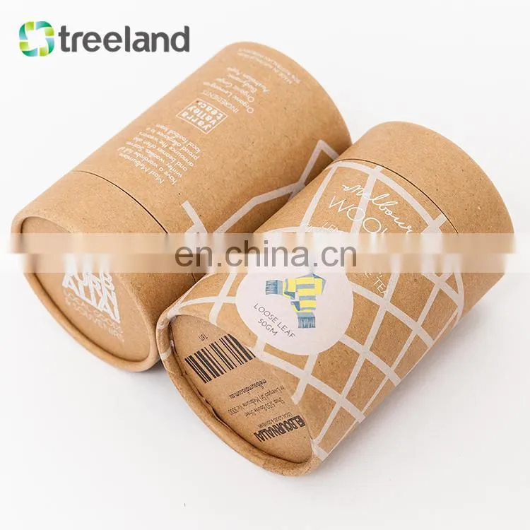 Degradable Capsules Packaging Brown Kraft Round Box Rolled Edge Paper Tube