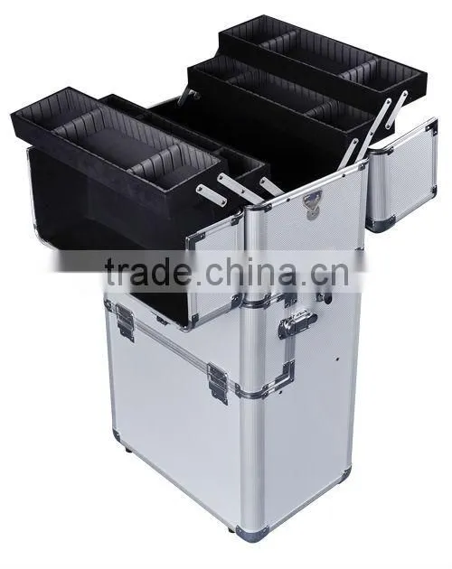 professional cosmetic trolley cases for hard train case with nail beauty