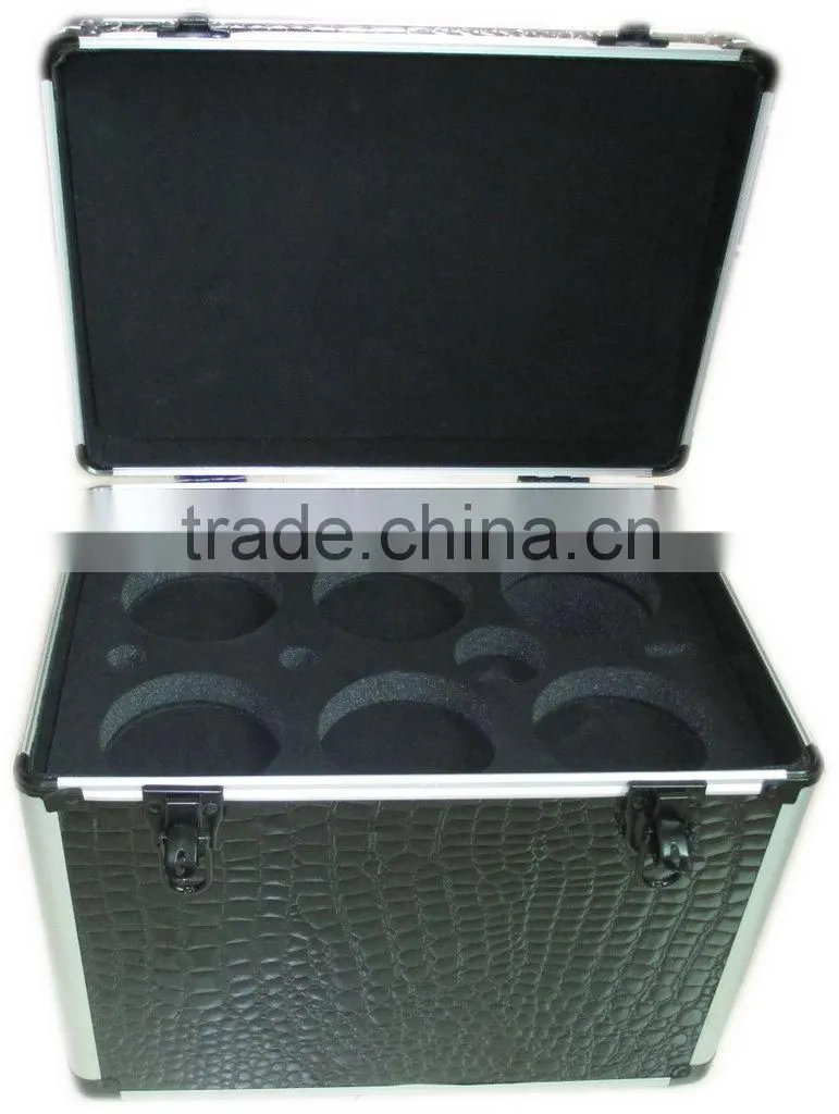 professional aluminum profile portable wine bottle carrying case with lock