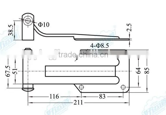 01179 Hot Selling Trailer Ramp Door Hinge