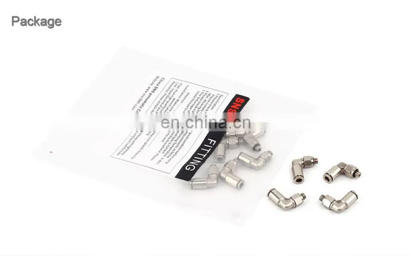 SNS JPL Series nickel plated brass male elbow push to connect pneumatic tube fitting air hose connector