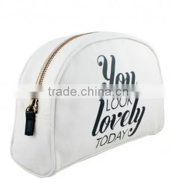 You Look Lovely design has been printed big and bold in black cosmetic bag