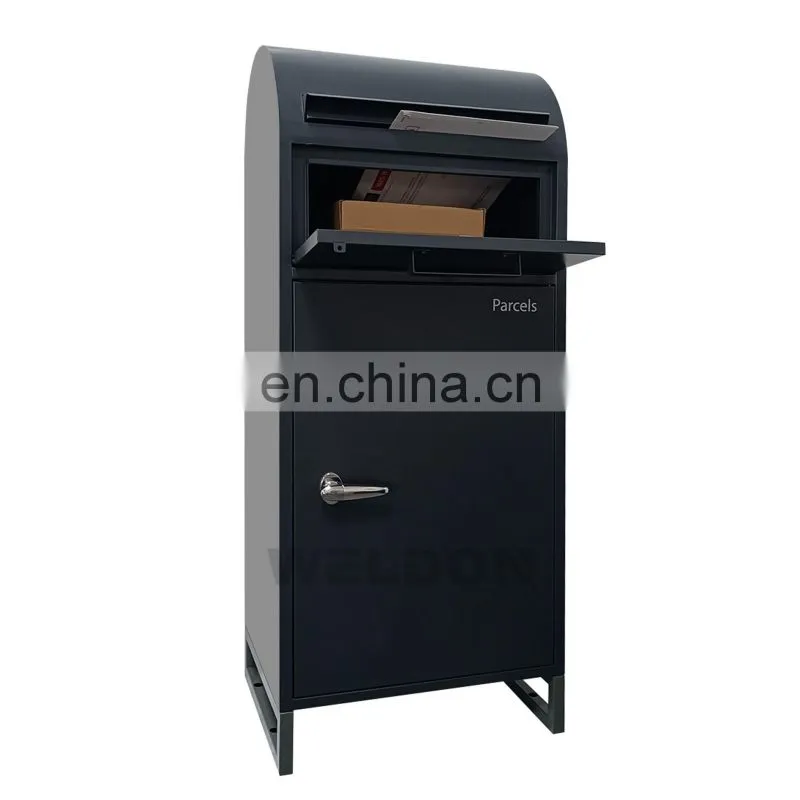 Factory direct Drop & metal outdoor parcel delivery box Freestanding Locking Parcel Drop Box