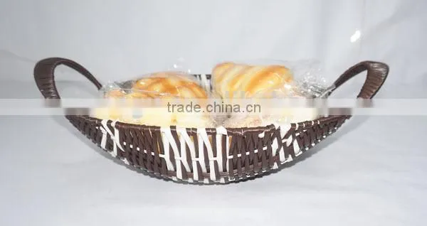 woven bread tray with handles