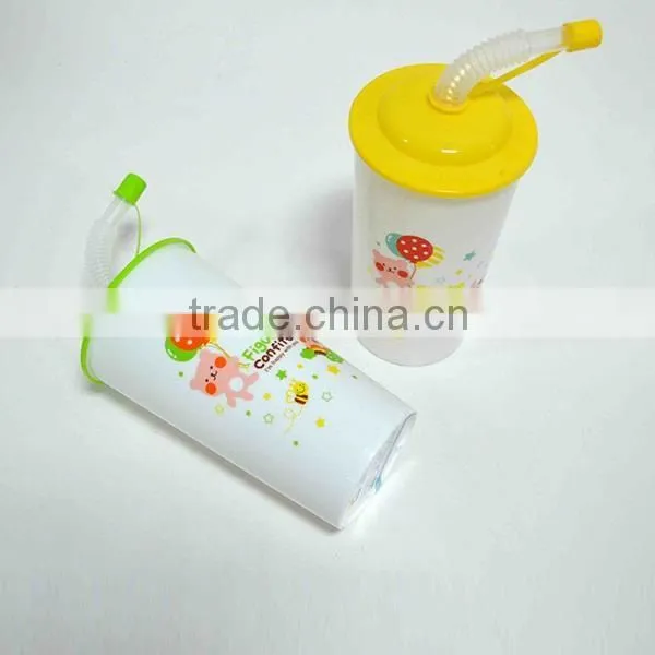 hot sale kids plastic cup with straw