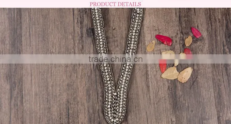 Fine Quality white shirt collar designs handmade collar bead trim