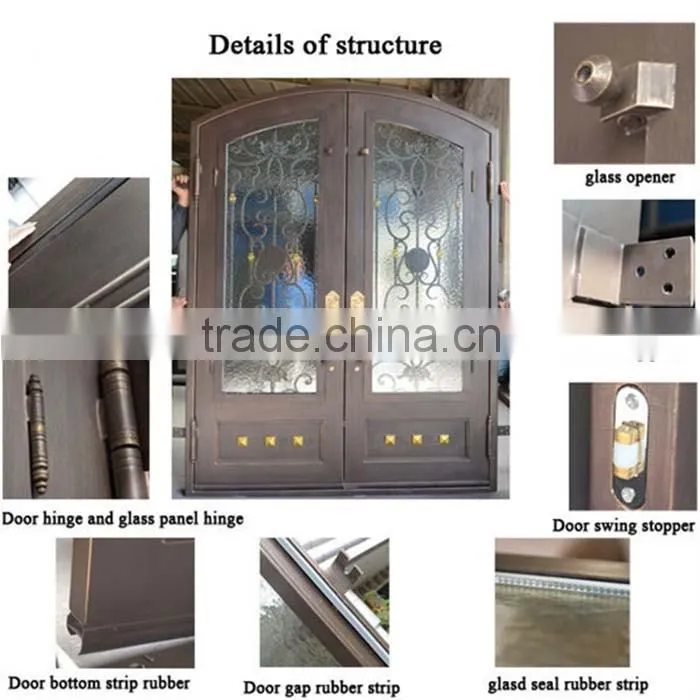 Premium Quality Modern Wrought Iron Security Doors Design