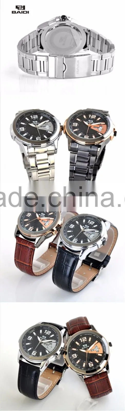 Stainless Steel Chain Black Color Wrist Watch Water Resistant Quartz Watch Japan Movement