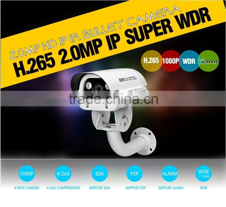 h.265 video coding 2.0MP HD IP WDR IR License Camera in white light Support Onvif 2.4 protocol