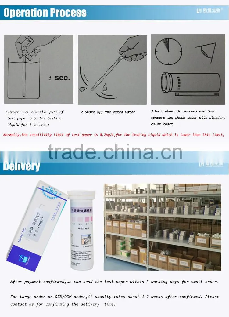 rapid chromium/Cr(VI) test strips