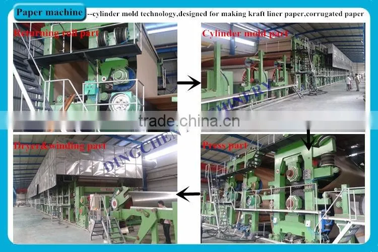 1600mm type 10tons per day High quality small waste paper recycling machine