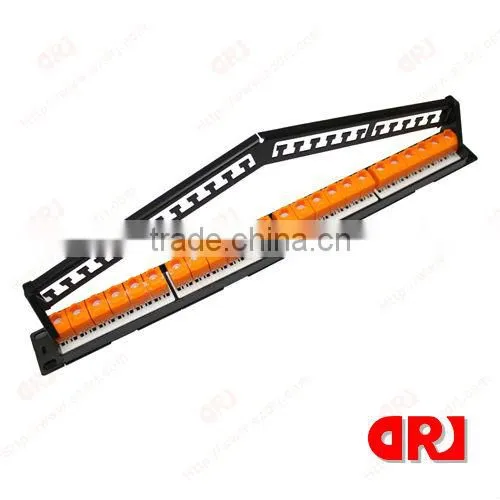 Cat6A UTP RJ45 45degree 24 ports patch panel