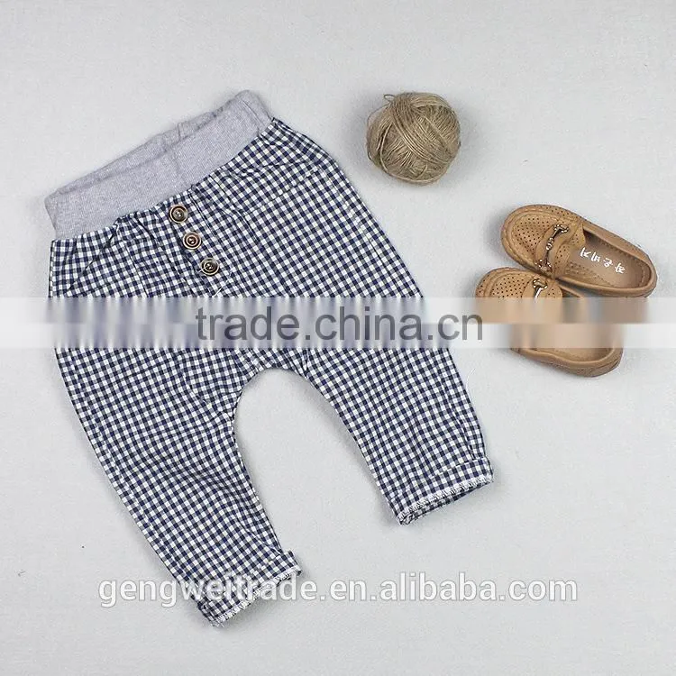 2015 Korean version of the new spring and summer boy pants kids plaid long pants