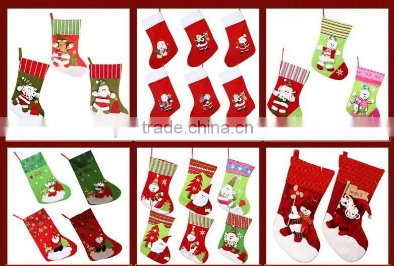 kids christmas decorations sock animal plush christmas sock /New design animal shaped plush christmas socks for 2015