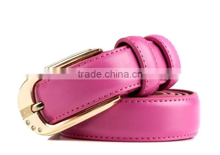 Fashion Metal Pin Buckle Genuine Leather Women Belts