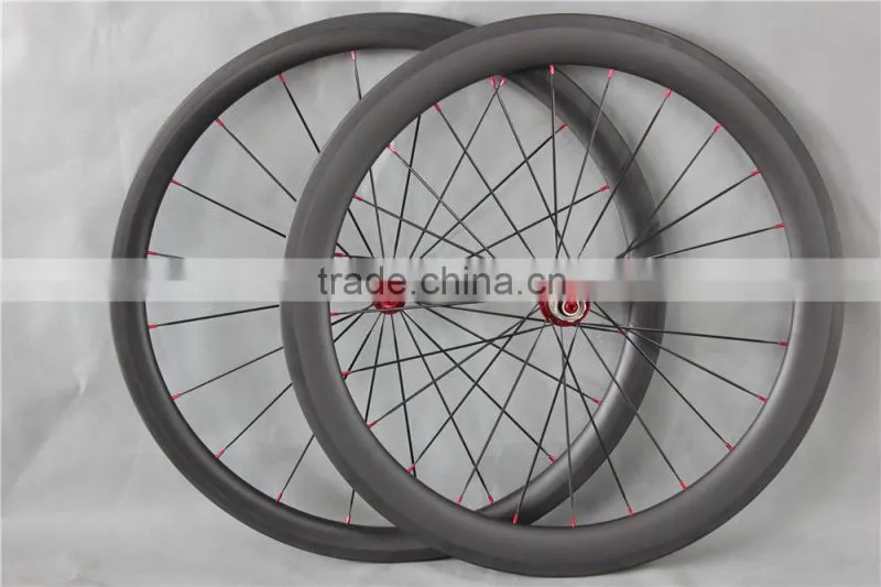 56mm clincher wheels red R36 hub carbon wheels red nipples full carbon wheels China W56C