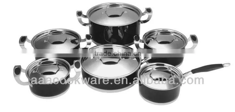 12Pcs Geman Technologic High Temperature Painting Stainless Steel Cooking Pot for Induction