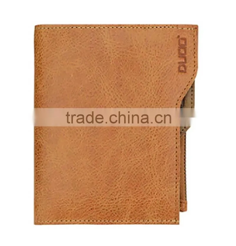 High quality customized logo travel rfid blocking wallet leather with button