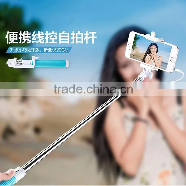 Hot New Lovely chirstmas Gift Extendable Handheld Mini Foldable Monopod Blue tooth Selfie