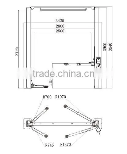 @Sunshine 2 post car lift with CE certificate