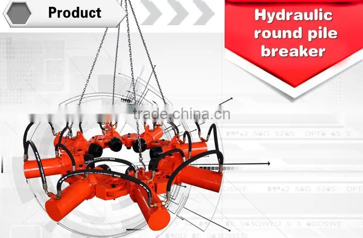 round concrete pile hydraulic breaker/Supplying fine hammer Hydraulic Breaker