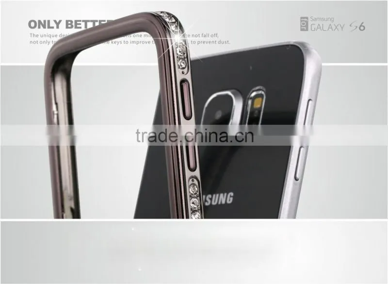 SHENGO High Quality Metal Crystal Phone Bumper Case for Samsung Galaxy S6