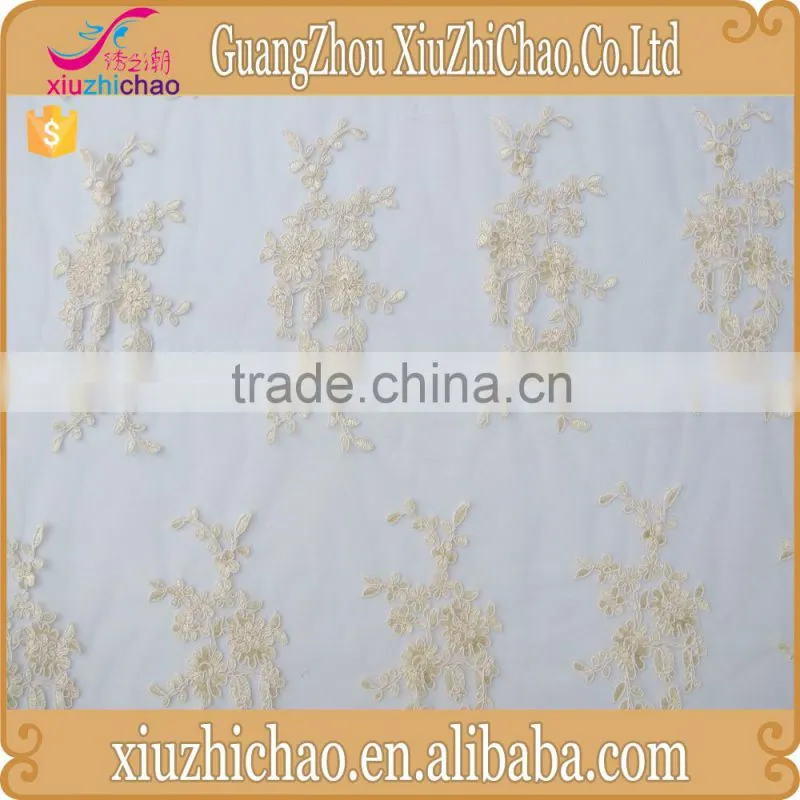 M0089(5.0)Fashion designs women's dress fabric 100% polyester gold embroidered 135cm new york wholesale fabric lace
