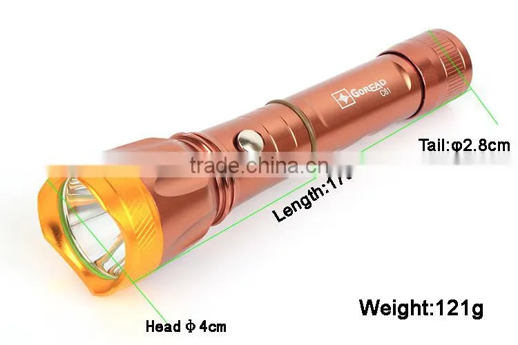 Goread C61 R2 aluminum direct charge LED flashlight USB power bank for iphone