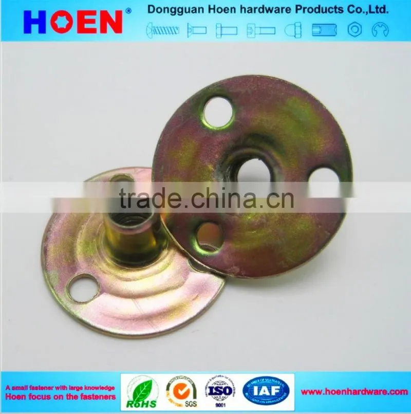 Hot Sale Carbon Steel Stainless Steel Furniture Round Base T-nut M8