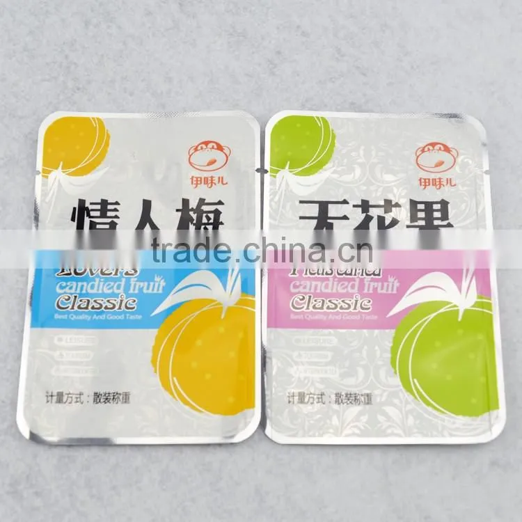 aluminum lamination material vacuum disposable snacks packing bag , header bag with printing