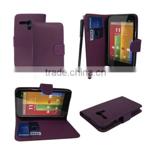 Leather stand wallet mobile phone case cover for Motorola Moto G X1032