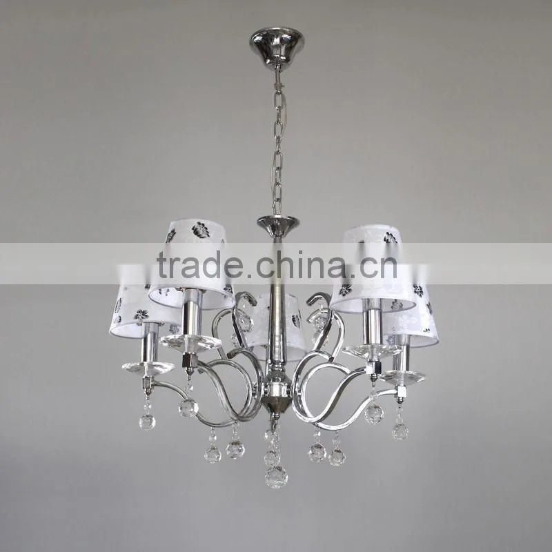 modern decoration chandelier lightingf &fabric round lampshade pendant lamp