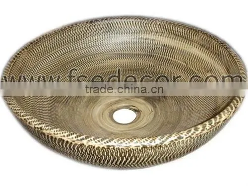 Round Painted Bathroom Ceramic Sink Bowl