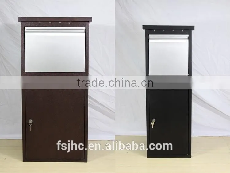 Foshan JHC Large Capacity Outdoor Metal Pillar Mailbox With Two Color Two Size For Garden