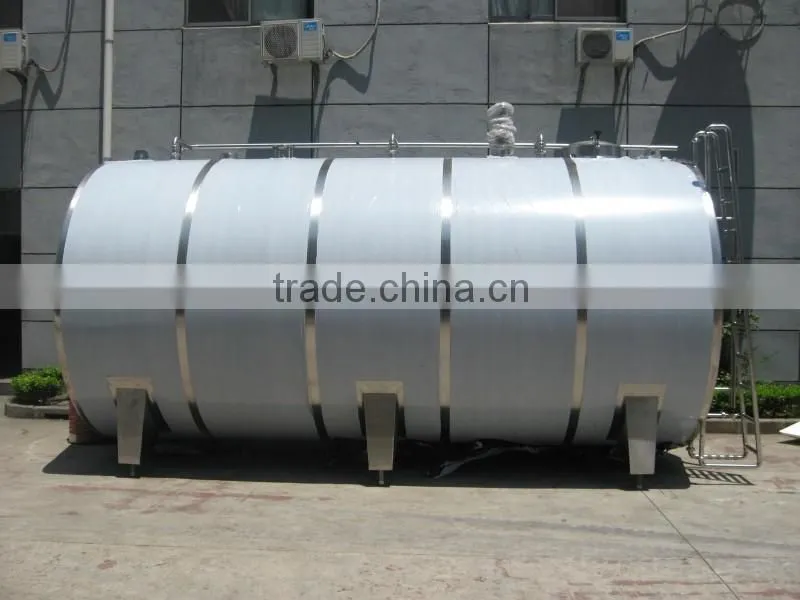 20T horizontal type stainless steel milk storage tank with insulation
