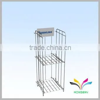 Hot sale fashion store detachable metal wire floor rack display for newspaper